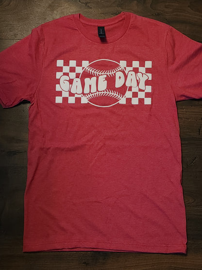 Checkered Baseball/Softball Puff T-shirt