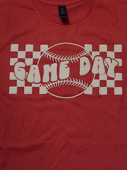 Checkered Baseball/Softball Puff T-shirt