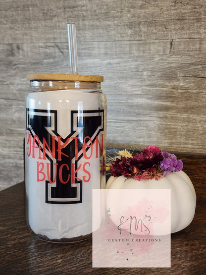 Custom 16 oz glass tumbler