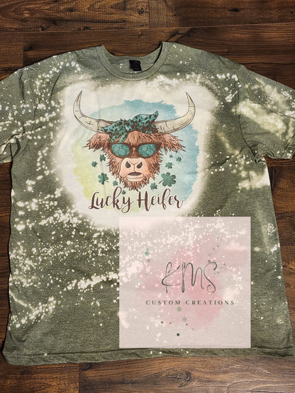 Lucky Heifer highland cow t-shirt