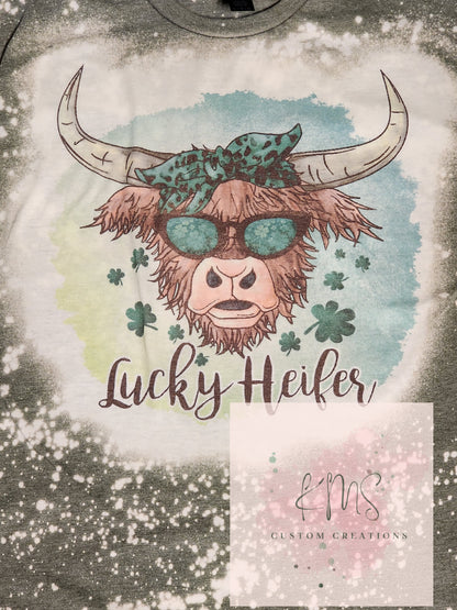 Lucky Heifer highland cow t-shirt