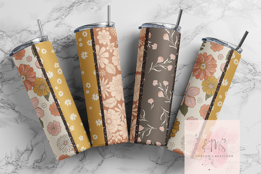 Vintage floral panels tumbler