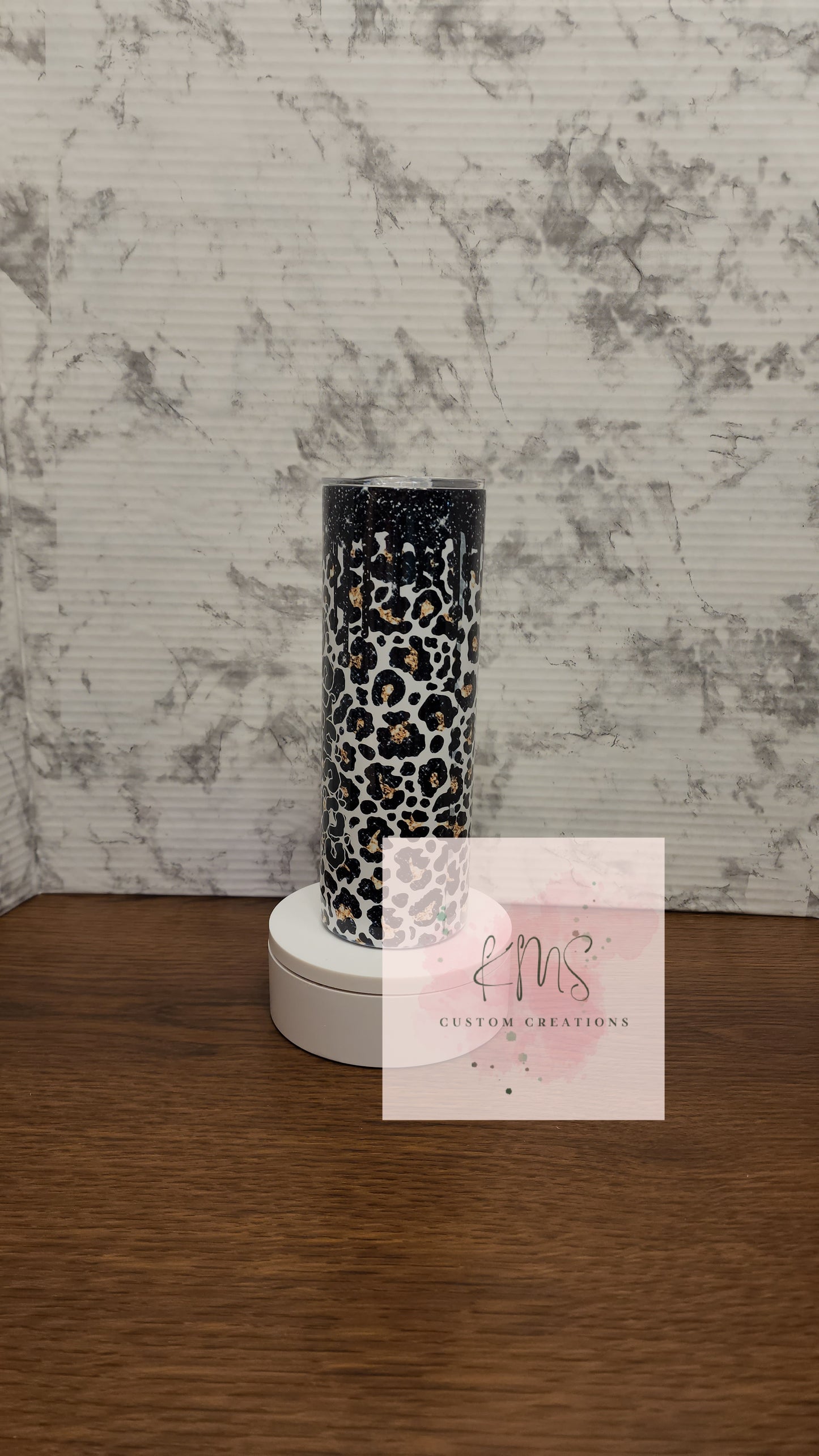 Cheetah and red cup game day tumbler