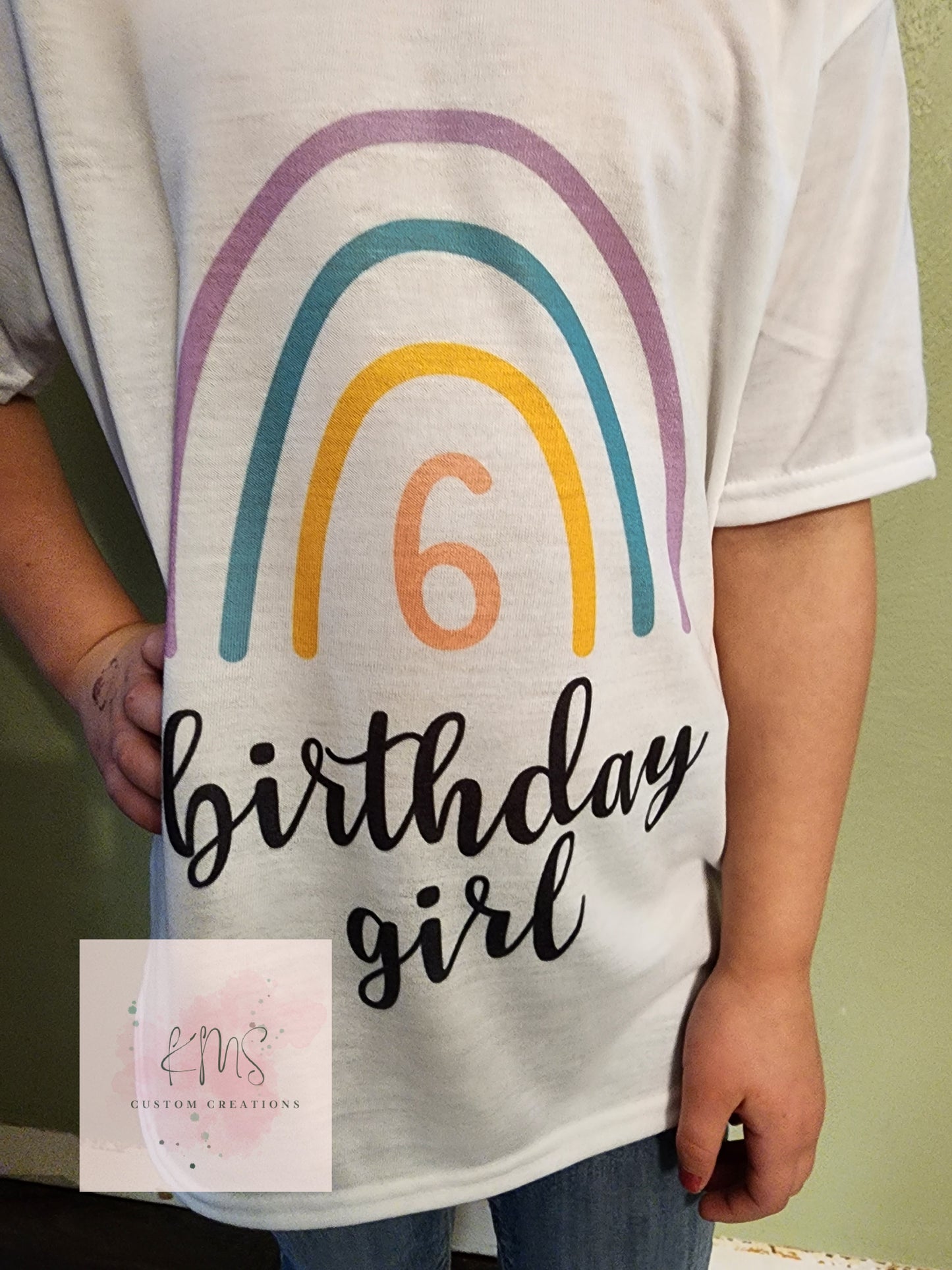 Youth rainbow birthday t-shirt