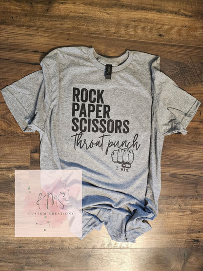 Rock Paper Scissors Throat punch t-shirt