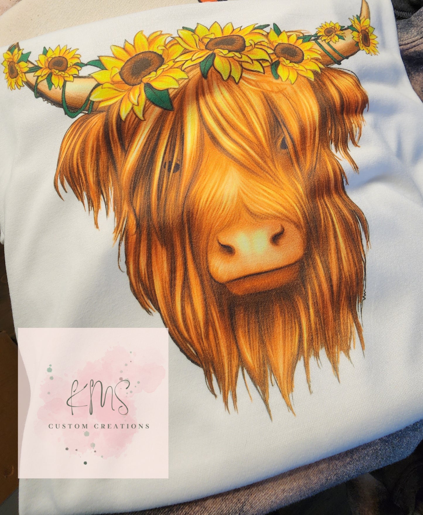 Sunflower highland cow t-shirt